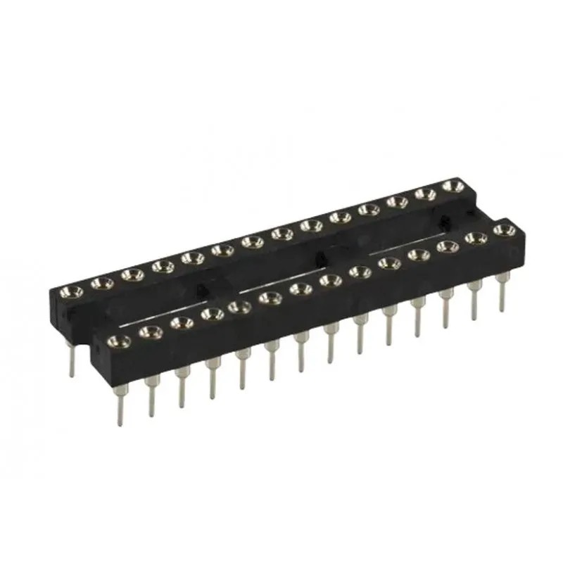 28 Pin Machined IC Base/Socket (Round Holes)